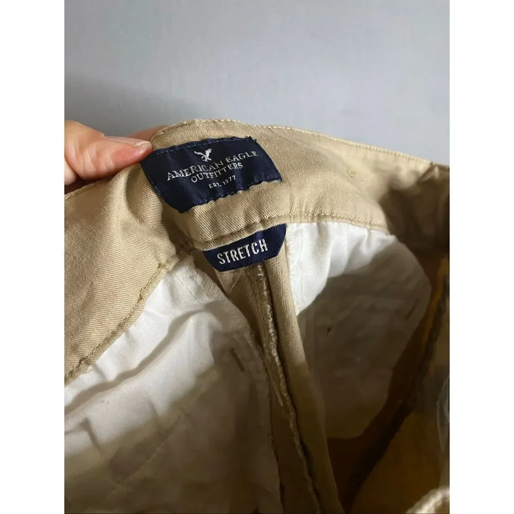 American Eagle Brown Kakhi Skinny Stretch Pants Size 4 NWOT
